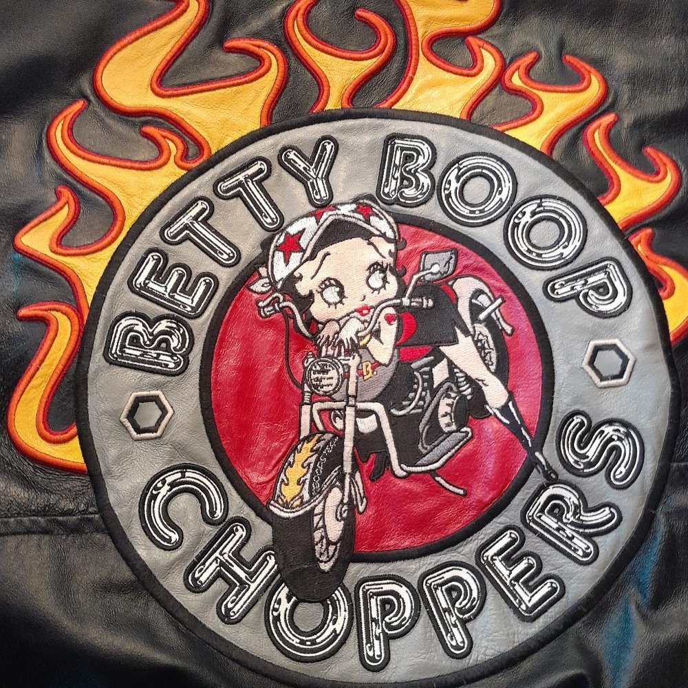 Vintage Betty Boop Leather Motorcycle Jacket.